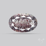 Lepidocrocite and Goethite In Quartz Faceted Fine Gemstone