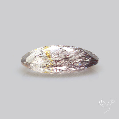 Lepidocrocite and Goethite In Quartz Faceted Fine Gemstone