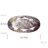 Lepidocrocite and Goethite In Quartz Faceted Fine Gemstone