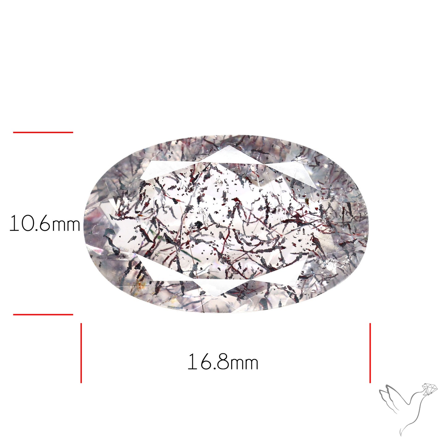 Lepidocrocite and Goethite In Quartz Faceted Fine Gemstone