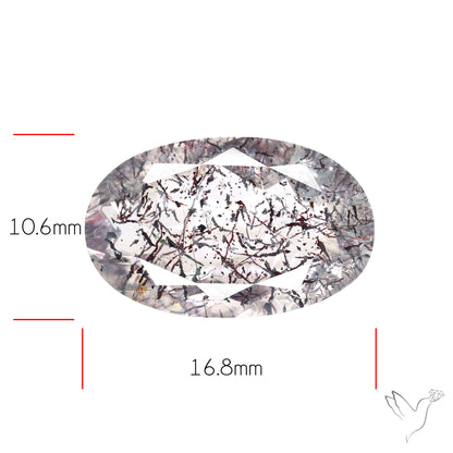 Lepidocrocite and Goethite In Quartz Faceted Fine Gemstone