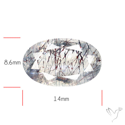 Lepidocrocite and Goethite In Quartz Faceted Fine Gemstone