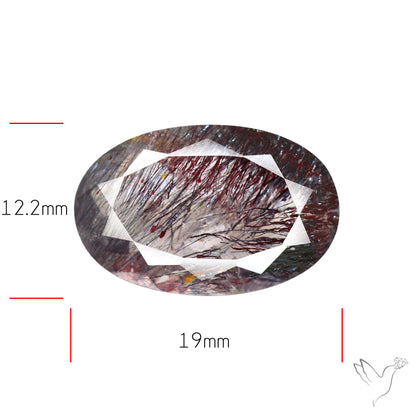 Lepidocrocite and Goethite In Quartz Faceted Fine Gemstone