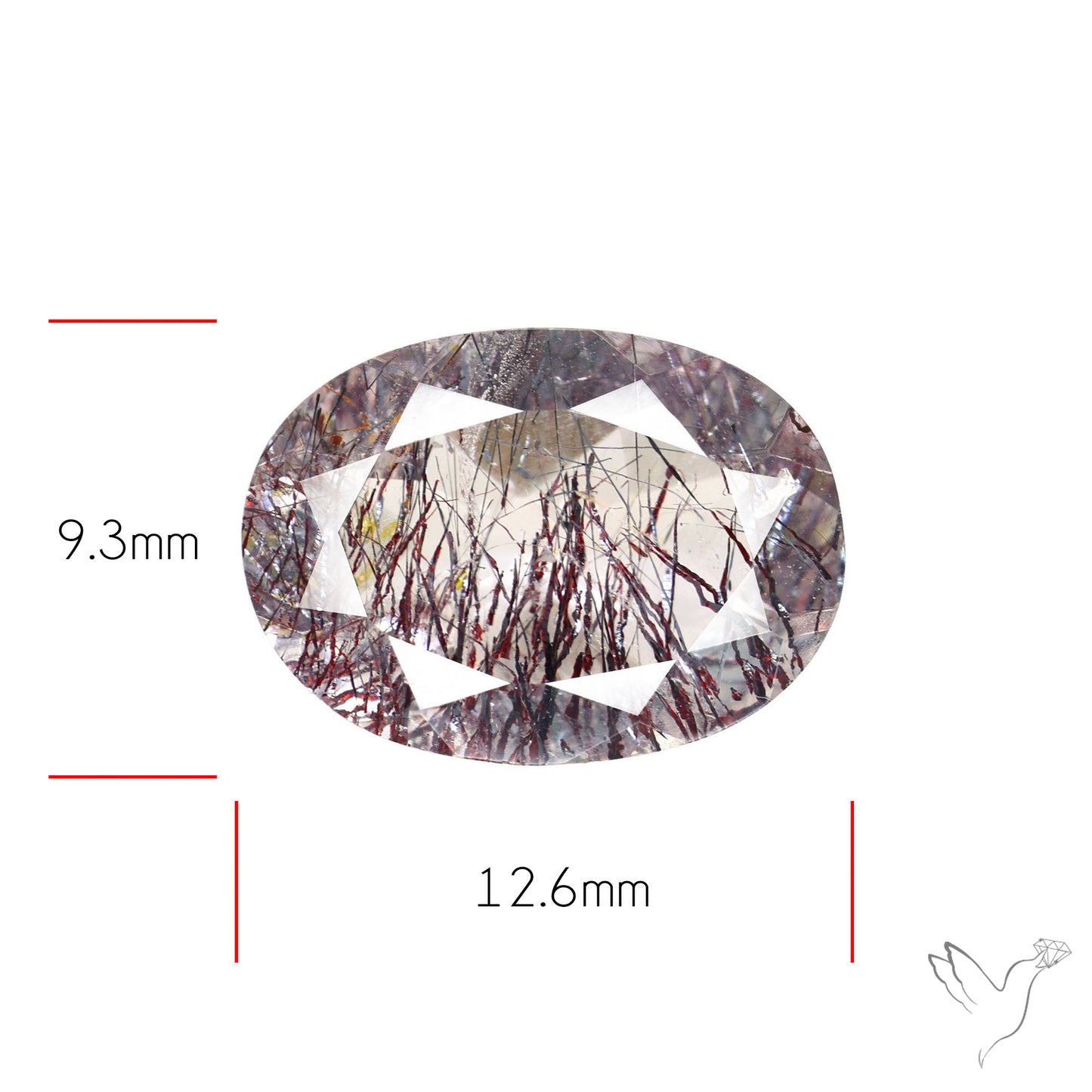 Lepidocrocite and Goethite In Quartz Faceted Fine Gemstone