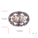 Lepidocrocite and Goethite In Quartz Faceted Fine Gemstone