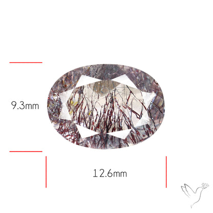 Lepidocrocite and Goethite In Quartz Faceted Fine Gemstone