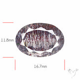 Lepidocrocite and Goethite In Quartz Faceted Fine Gemstone