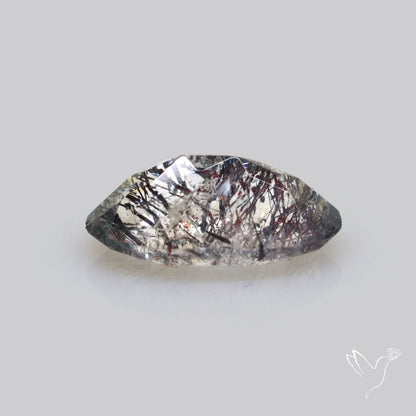 Lepidocrocite and Goethite In Quartz Faceted Fine Gemstone