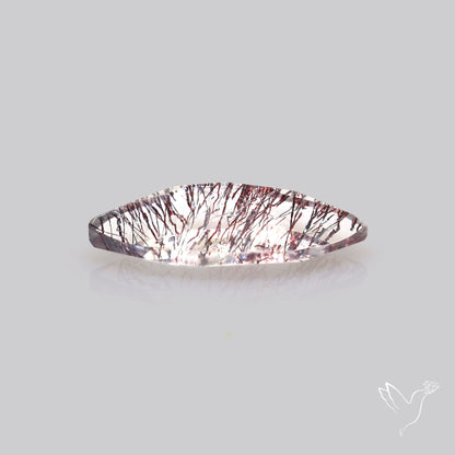 Lepidocrocite and Goethite In Quartz Faceted Fine Gemstone