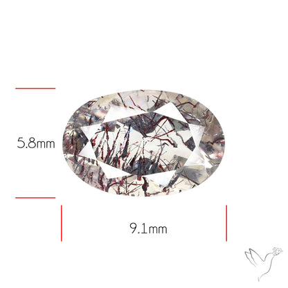 Lepidocrocite and Goethite In Quartz Faceted Fine Gemstone