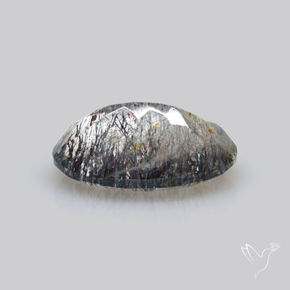 Lepidocrocite and Goethite In Quartz Faceted Fine Gemstone