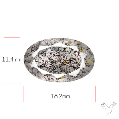 Lepidocrocite and Goethite In Quartz Faceted Fine Gemstone
