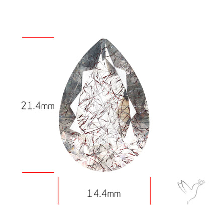 Lepidocrocite and Goethite In Quartz Faceted Fine Gemstone
