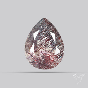 Lepidocrocite and Goethite In Quartz Faceted Fine Gemstone