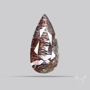 Lepidocrocite and Goethite In Quartz Faceted Fine Gemstone