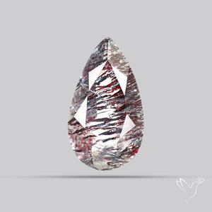 Lepidocrocite and Goethite In Quartz Faceted Fine Gemstone