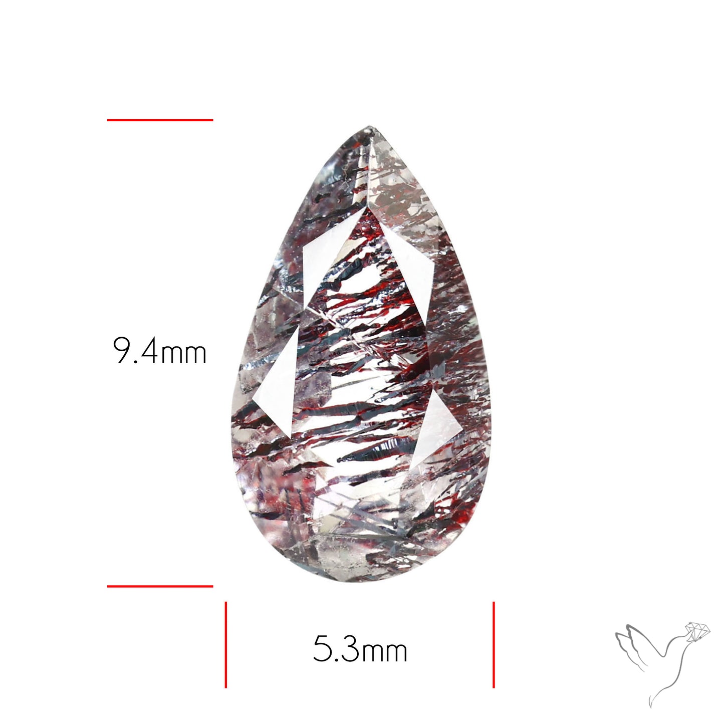 Lepidocrocite and Goethite In Quartz Faceted Fine Gemstone