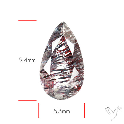 Lepidocrocite and Goethite In Quartz Faceted Fine Gemstone