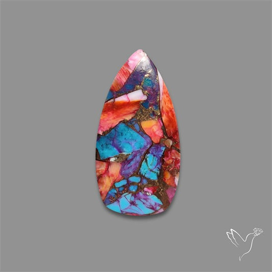 Spiny Oyster Mohave Turquoise Cabochon