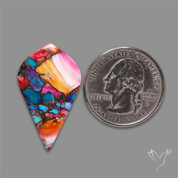 Spiny Oyster Mohave Turquoise Cabochon