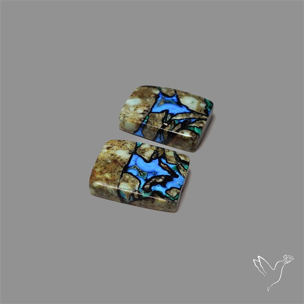 Rare Azurite in Matrix Pair