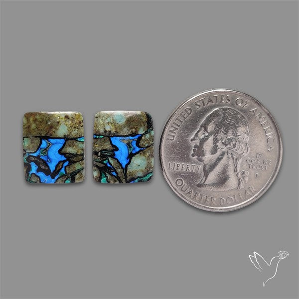 Rare Azurite in Matrix Pair