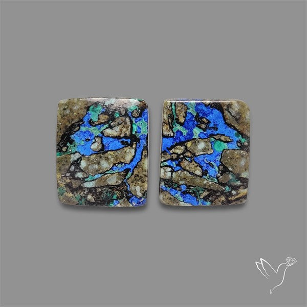 Rare Azurite in Matrix Pair