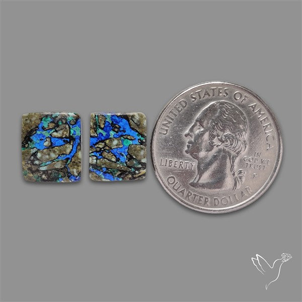 Rare Azurite in Matrix Pair