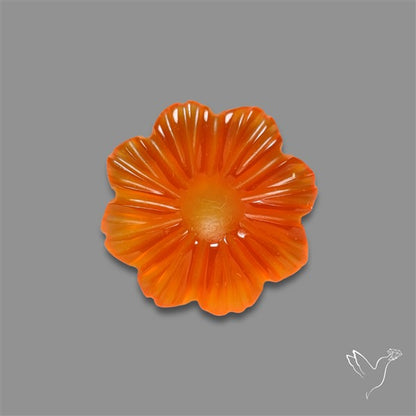 Carnelian Agate Flower Carving