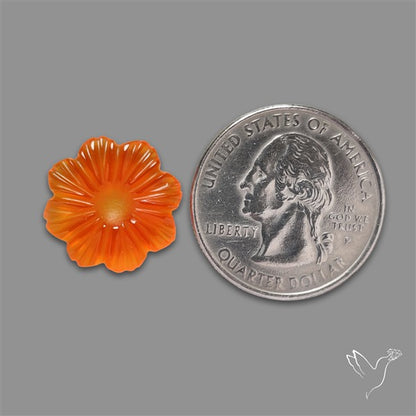 Carnelian Agate Flower Carving