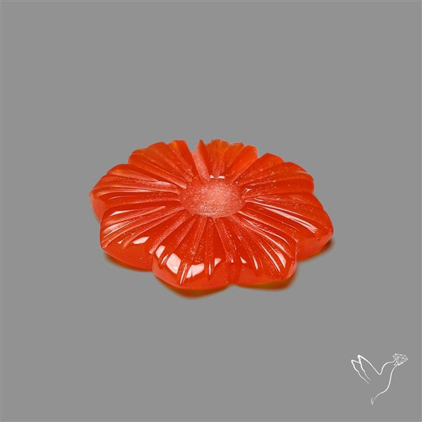 Carnelian Agate Flower Carving