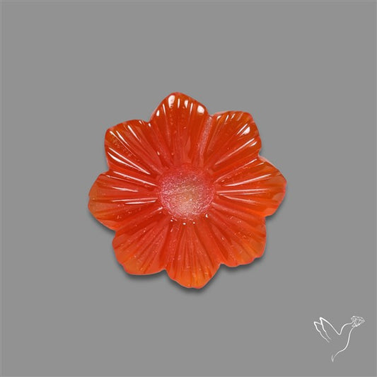 Carnelian Agate Flower Carving