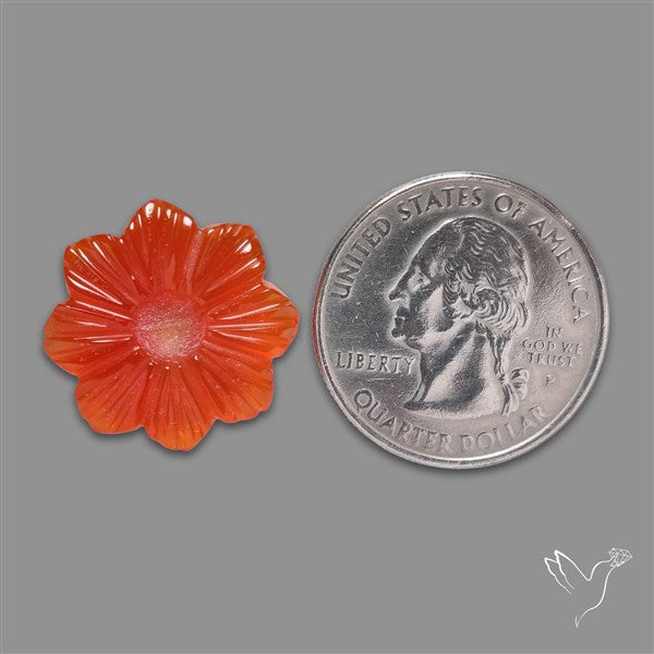 Carnelian Agate Flower Carving