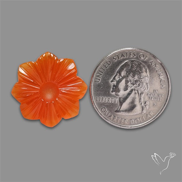 Carnelian Agate Flower Carving