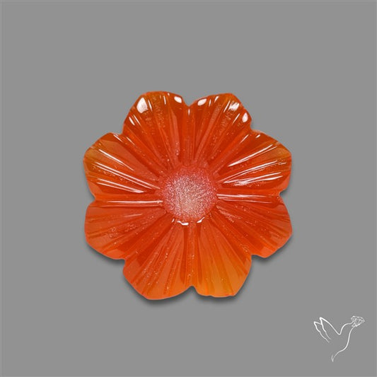 Carnelian Agate Flower Carving