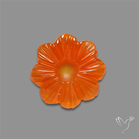 Carnelian Agate Flower Carving
