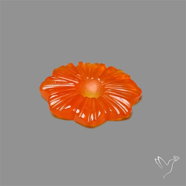Carnelian Agate Flower Carving