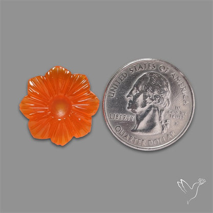 Carnelian Agate Flower Carving
