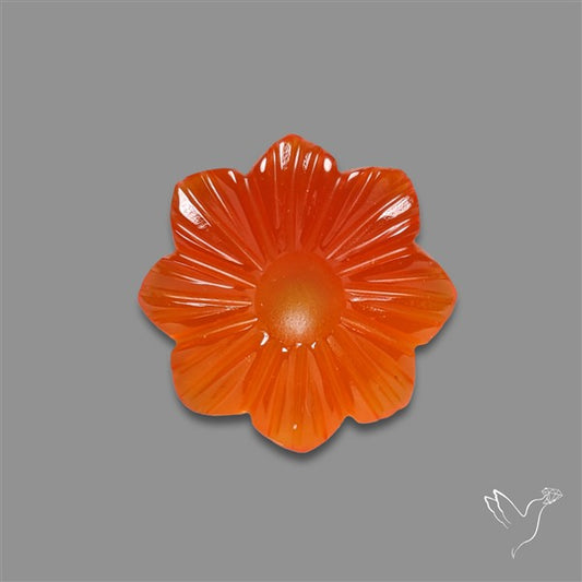 Carnelian Agate Flower Carving