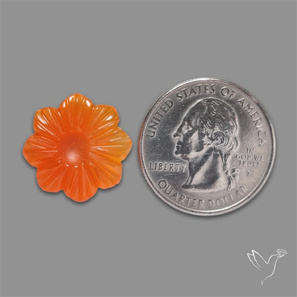 Carnelian Agate Flower Carving