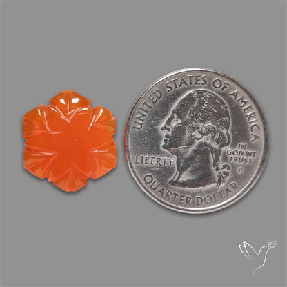 Carnelian Agate Flower Carving