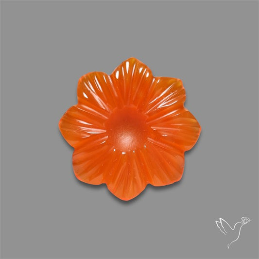 Carnelian Agate Flower Carving
