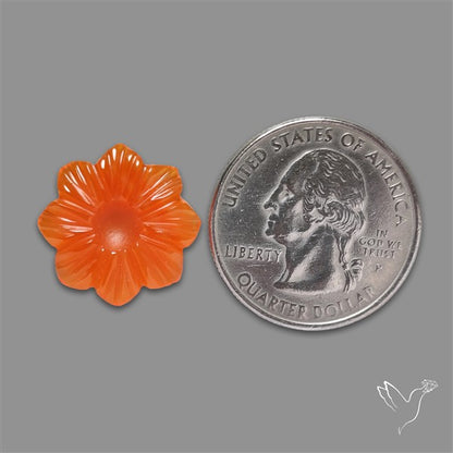 Carnelian Agate Flower Carving