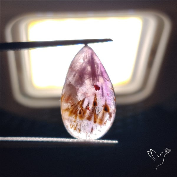 Super Seven Amethyst with Cacoxenite Cabochon