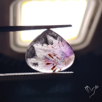 Super Seven Amethyst with Cacoxenite Cabochon