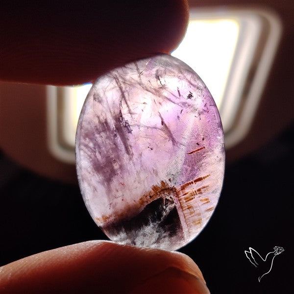 Super Seven Amethyst with Cacoxenite Cabochon