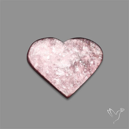 Gem Lepidolite Mica Heart Deep Purple