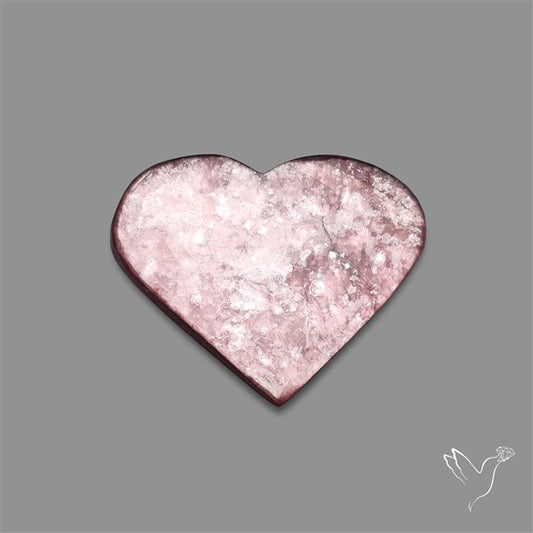 Gem Lepidolite Mica Heart Deep Purple