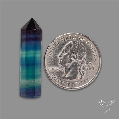 Purple Teal Fluorite Tower/Pencil Shaped