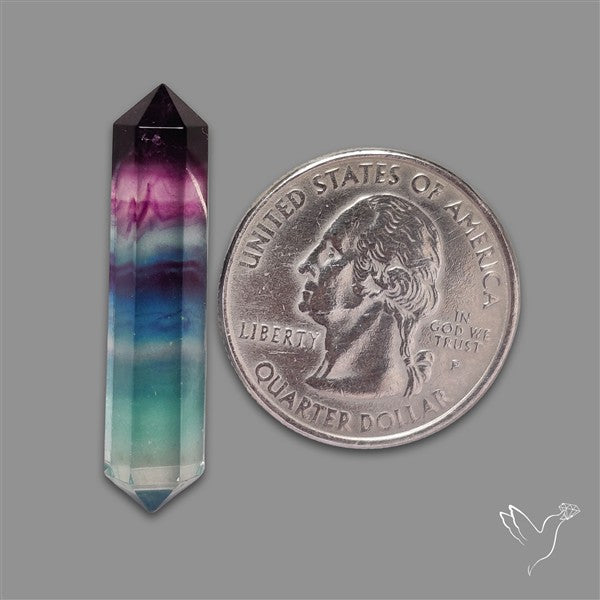 Purple Teal Fluorite Tower/Pencil Shaped
